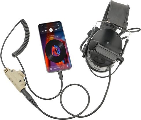 محول U94 V2 PTT لملحق سماعة الرأس التكتيكية Tepy-C متوافق مع هواتف iPhone 17 16 15 / Samsung Galaxy S8 S9 S10 S20 Plus (C0035DE-MILIT) in Kuwait