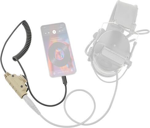 محول U94 V2 PTT لملحق سماعة الرأس التكتيكية Tepy-C متوافق مع هواتف iPhone 17 16 15 / Samsung Galaxy S8 S9 S10 S20 Plus (C0035DE-MILIT) in Kuwait