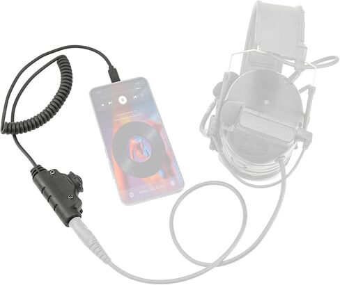 محول U94 V2 PTT لملحق سماعة الرأس التكتيكية Tepy-C متوافق مع هواتف iPhone 17 16 15 / Samsung Galaxy S8 S9 S10 S20 Plus (C0035DE-MILIT) in Kuwait