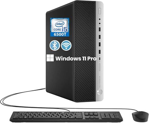 كمبيوتر مكتبي HP EliteDesk 800 G3 SFF، Intel Core i5-6500T، ذاكرة وصول عشوائي 8 جيجابايت، 256 جيجابايت SSD، منفذ عرض، واي فاي، لوحة مفاتيح وماوس، Windows 11 Pro (متجدد) in Kuwait