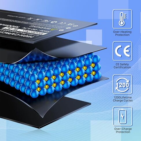 YL-5J Battery, 1800mAh High Capacity Battery Replacement for Yealink W56HB W59R W56h/p W59VR W76p W60P W77P W79P W56-BATT One Talk IP DECT 3.7V, 1-Pack in Kuwait