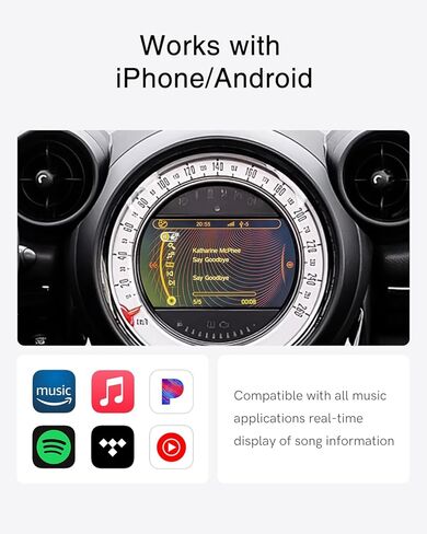 Bluetooth Car Adapter Compatible for BMW Mini Cooper CIC and Boost CD System- USB & AUX Interface, Bluetooth Receiver for iPod Music Sourse Compatible with iOS/Android in Saudi Arabia