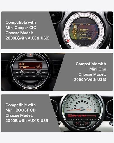 Bluetooth Car Adapter Compatible for BMW Mini Cooper CIC and Boost CD System- USB & AUX Interface, Bluetooth Receiver for iPod Music Sourse Compatible with iOS/Android in Saudi Arabia