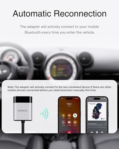 Bluetooth Car Adapter Compatible for BMW Mini Cooper CIC and Boost CD System- USB & AUX Interface, Bluetooth Receiver for iPod Music Sourse Compatible with iOS/Android in Saudi Arabia