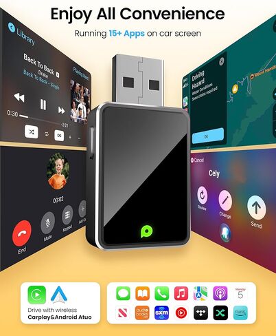 Wireless CarPlay Adapter Multi-Device Switching, Convert Wired to Wireless CarPlay Dongle for iPhone, Plug & Play for iOS 10+ & Cars 2018+ Model, Seamless Auto Connection in Kuwait