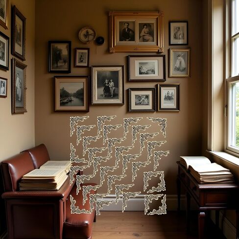 30 Pcs Antique Edge Corner Decorative Protectors, Scrapbooking Albums Embellishment Photo Frame Jewelry Box Decorative Corner (Antique Bronze) in Kuwait