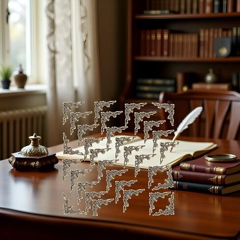 30 Pcs Antique Edge Corner Decorative Protectors, Scrapbooking Albums Embellishment Photo Frame Jewelry Box Decorative Corner (Antique Bronze) in Kuwait