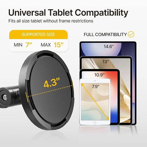 monTEK Anti-Theft Tablet Wall Mount, Universal Tablet Kiosk with Security Lock Fit 7"-15" Screen Size, Compatible with Ipad Series and Samsung Tab, Frameless Design, Black in Saudi Arabia