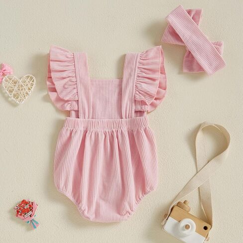 My First Valentines Baby Girl Outfit Newborn Dadas Little Love Heart Overalls Sleeveless Romper Valentine Day Clothes in Saudi Arabia