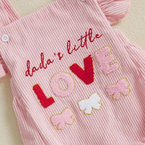My First Valentines Baby Girl Outfit Newborn Dadas Little Love Heart Overalls Sleeveless Romper Valentine Day Clothes in Saudi Arabia