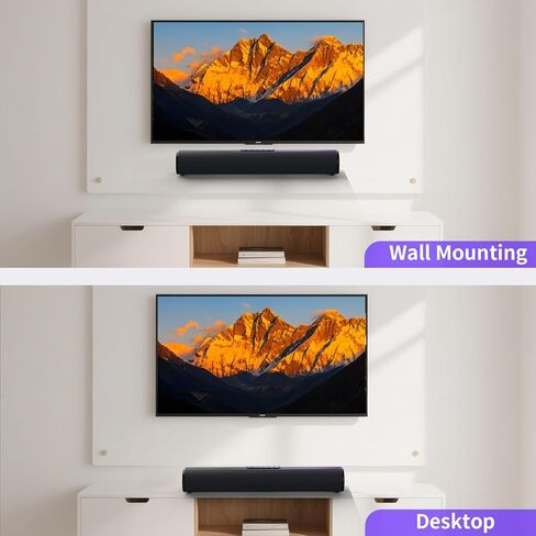 شريط صوت بقدرة 50 وات للتلفزيون الذكي، مكبر صوت 2.0 قناة مع اتصال Bluetooth 5.3/ARC/Opt/AUX، نظام صوت محيطي للتلفزيون مع مكبري صوت كاملي النطاق، نظام صوت محيطي منزلي لأجهزة الكمبيوتر التلفزيونية in Kuwait