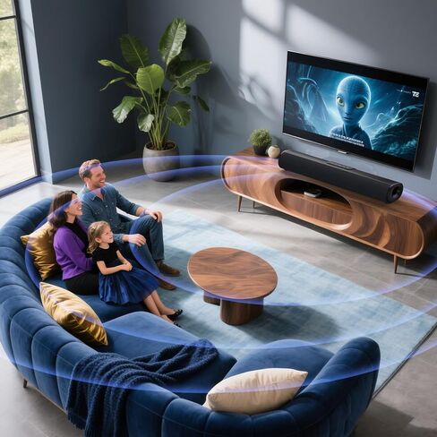 شريط صوت بقدرة 50 وات للتلفزيون الذكي، مكبر صوت 2.0 قناة مع اتصال Bluetooth 5.3/ARC/Opt/AUX، نظام صوت محيطي للتلفزيون مع مكبري صوت كاملي النطاق، نظام صوت محيطي منزلي لأجهزة الكمبيوتر التلفزيونية in Kuwait