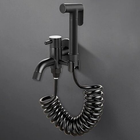 Toilet Bathroom HandheldSprayerSprayer Brass HandheldSprayer for Toilet Black Baby Cloth Diaper Sprayer PortableFaucet withHose for Feminine Wash, Pet Washing, Easy in Kuwait