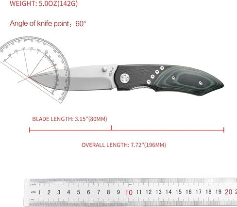 LK5029 Tactical Pocket Knife with G10 and Micarta Handle (Black+Green) in Saudi Arabia