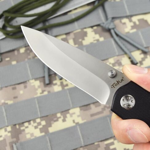 LK5029 Tactical Pocket Knife with G10 and Micarta Handle (Black+Green) in Saudi Arabia