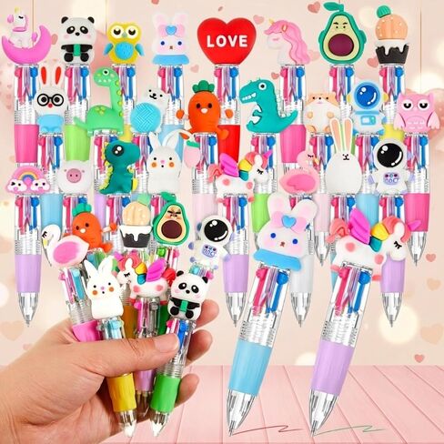 12 Pcs Multicolor Pen in One 4 in 1 Cute Pens Multicolor Fun Ballpoint Pen Colored Pens for Kids Mini Pens for Office Back to School Supplies Students Gift (Classic Style) in Saudi Arabia