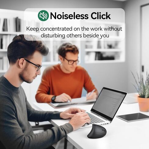 TECKNET Ergonomic Mouse, Rechargeable Vertical Ergo Mouse Wireless 800-4800 Levels 5 Adjustable DPI, Silent 2.4GHz Optical Carpal Tunnel Mouse for Right Hand, USB Wireless Mice for Laptop, PC in Saudi Arabia