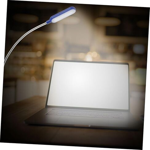 قطعتان من مصباح الكمبيوتر المحمول الصغير USB المحمول مع رقبة مرنة للقراءة والدراسة والسفر، ضوء LED مدمج للعناية بالعين للمنزل والمكتب والتخييم، خفيف الوزن وتصميم in Kuwait