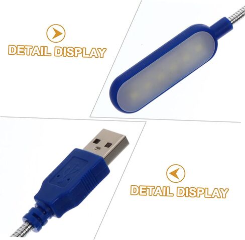 قطعتان من مصباح الكمبيوتر المحمول الصغير USB المحمول مع رقبة مرنة للقراءة والدراسة والسفر، ضوء LED مدمج للعناية بالعين للمنزل والمكتب والتخييم، خفيف الوزن وتصميم in Kuwait