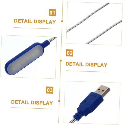قطعتان من مصباح الكمبيوتر المحمول الصغير USB المحمول مع رقبة مرنة للقراءة والدراسة والسفر، ضوء LED مدمج للعناية بالعين للمنزل والمكتب والتخييم، خفيف الوزن وتصميم in Kuwait