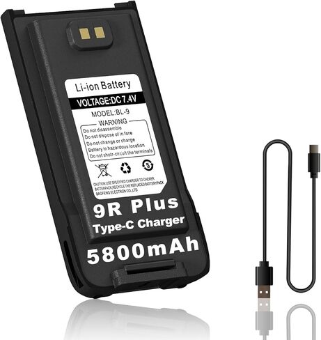 بطارية BAOFENG UV-9R شحن USB-C تكبير سعة 5800 مللي أمبير في الساعة ترقية UV9R Pro BL-9 بطارية ليثيوم أيون لملحقات UV-9R Plus GMRS-9R لجهاز الاتصال اللاسلكي BF-T57 in Kuwait