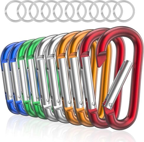10 قطع من مشبك Carabiner باللون الأسود، خطاف على شكل حلقة كبيرة من الألومنيوم مقاس 3 بوصات in Saudi Arabia