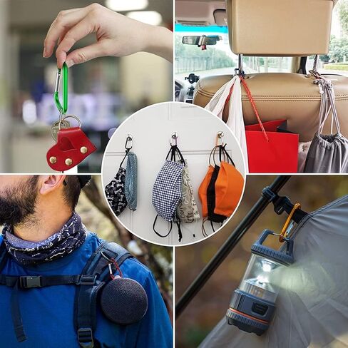 10 قطع من مشبك Carabiner باللون الأسود، خطاف على شكل حلقة كبيرة من الألومنيوم مقاس 3 بوصات in Saudi Arabia