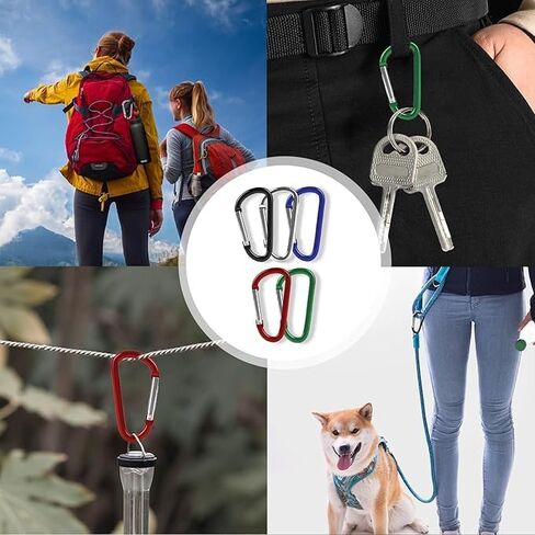 10 قطع من مشبك Carabiner باللون الأسود، خطاف على شكل حلقة كبيرة من الألومنيوم مقاس 3 بوصات in Saudi Arabia