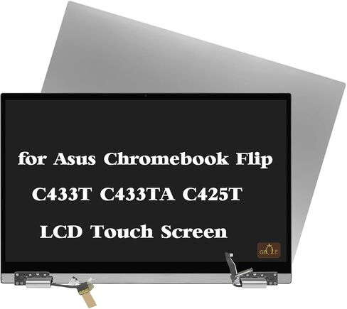 بديل لجهاز Asus Chromebook Flip C433 2 في 1 C433T C433TA C425T LCD مجموعة المحولات الرقمية لشاشة تعمل باللمس 14.0 بوصة FHD 1920 x 1080 IPS فضي in Saudi Arabia