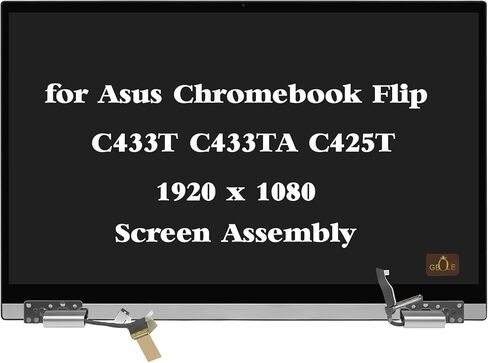 بديل لجهاز Asus Chromebook Flip C433 2 في 1 C433T C433TA C425T LCD مجموعة المحولات الرقمية لشاشة تعمل باللمس 14.0 بوصة FHD 1920 x 1080 IPS فضي in Saudi Arabia
