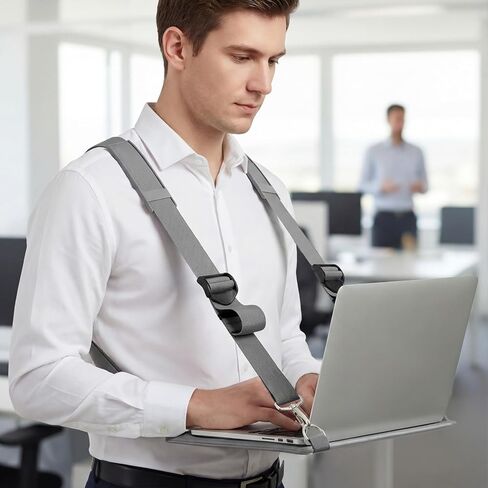 Laptop Harness for Walking Portable Wearable Laptop Stand for up to 14'' Tablets E-Readers Notebook Notepad Standing Desk with Adjustable Straps(Pink) in Saudi Arabia