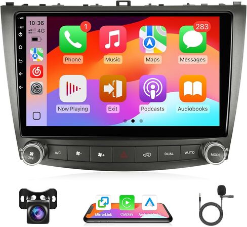 راديو ستيريو للسيارة Leadfan لسيارة Lexus IS250 IS300 IS350 2006-2012 ترقية مع Carplay اللاسلكي Android Auto، شاشة 10.1 بوصة لراديو Lexus مع نظام ملاحة GPS/بلوتوث/WiFi/SWC/MIC، 1280 * 720 in Kuwait
