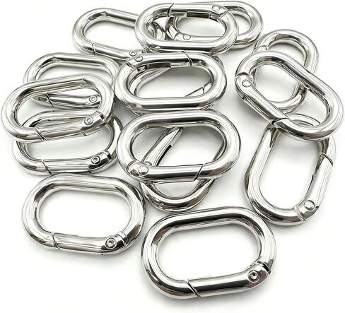 20 Pack 1 Inch Oval Carabiner Clip, Spring O Rings Hooks, Metal Spring Key Ring Buckle for Bags,Purses in Saudi Arabia