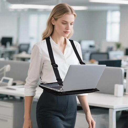 حزام محمول للمشي للكمبيوتر المحمول، حامل كمبيوتر محمول قابل للتعديل يمكن ارتداؤه مع أشرطة مريحة لأجهزة الكمبيوتر المحمول مقاس 16 بوصة وأجهزة الكمبيوتر اللوحية والقارئات الإلكترونية للعمل في الهواء الطلق in Saudi Arabia