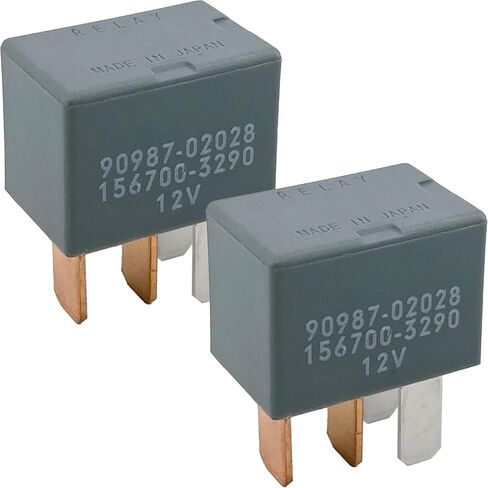 2-Pack 90987-02028 Relay 12V 30A 4-Pin, Also Fits 156700-3290, Compatible with Toyota 4Runner Tacoma Lexus ES300, Fixes A/C Clutch, Blinking Light & Cooling Issues in Saudi Arabia