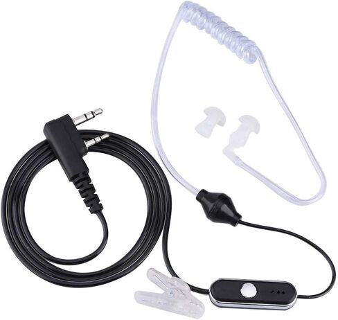 SYH&AQYE Walkie Talkie Earpiece with Mic, 2 Pin Earhook Two Way Radio Earpiece with PTT and Clips for Universal K Joint Walkie Talkie, Headset for Ritual Staff Hotels Guards in Saudi Arabia