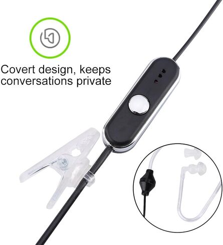 SYH&AQYE Walkie Talkie Earpiece with Mic, 2 Pin Earhook Two Way Radio Earpiece with PTT and Clips for Universal K Joint Walkie Talkie, Headset for Ritual Staff Hotels Guards in Saudi Arabia
