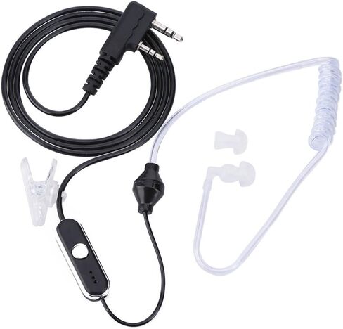 SYH&AQYE Walkie Talkie Earpiece with Mic, 2 Pin Earhook Two Way Radio Earpiece with PTT and Clips for Universal K Joint Walkie Talkie, Headset for Ritual Staff Hotels Guards in Saudi Arabia