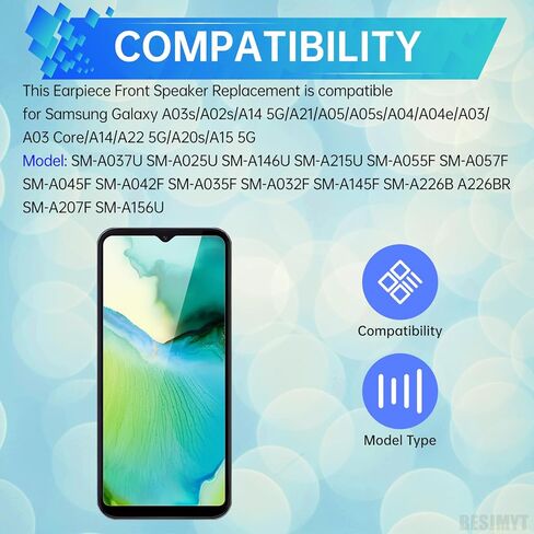 Earpiece Front Speaker Replacement Ear Speaker Module Part Repair Ear Piece Replacement for Samsung Galaxy A03s A02s A14 5G A21 A05 A05s A04 A04e A03 A03 Core A14 A22 5G A20s A15 5G in Saudi Arabia