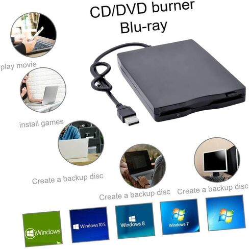 Toyvian Laptop USB External Diskette Drive Floppy Disk to Use No External Power Required in Saudi Arabia
