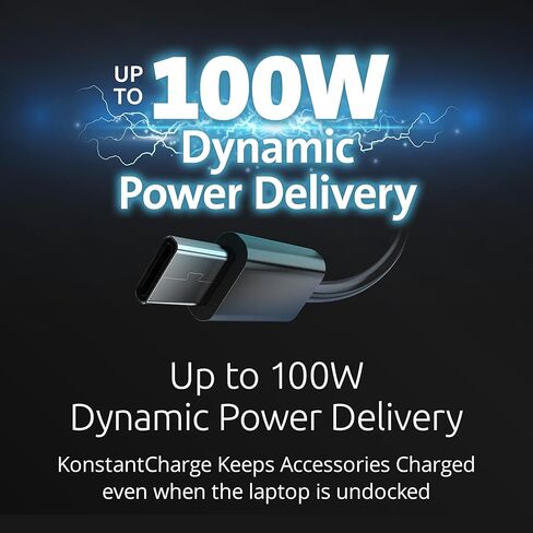 Kensington SD3210U3 USB-C® 10Gbps Triple Video بدون سائق 100W PD - DP/HDMI - Windows، يدعم Thunderbolt™ 5، Thunderbolt™ 4، USB4®، وUSB-C® أجهزة الكمبيوتر المحمولة ذات الوضع البديل مع ما يصل إلى ثلاثة 4K (K32802NA) in Kuwait
