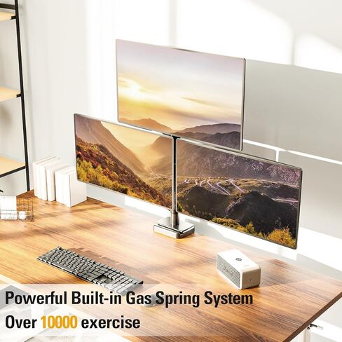 Triple Monitor Mount Fits Max 32 Inch Computer Screen, 3 Monitor Desk Mount Holds Up to 19.8lbs, Heavy Duty Gas Spring Arm, 75x75/100x100 Vesa Mount with C-Clamp/Grommet Base in Saudi Arabia