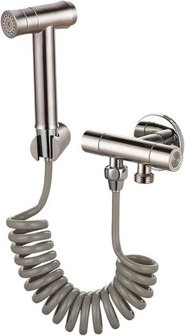 HandheldSprayer for Toilet Brushed Stainless Steel Baby Cloth Diaper Sprayer Portable Hand Held ToiletSprayer Head withHose and Bracket, for Feminine Wash,B(A) in Saudi Arabia
