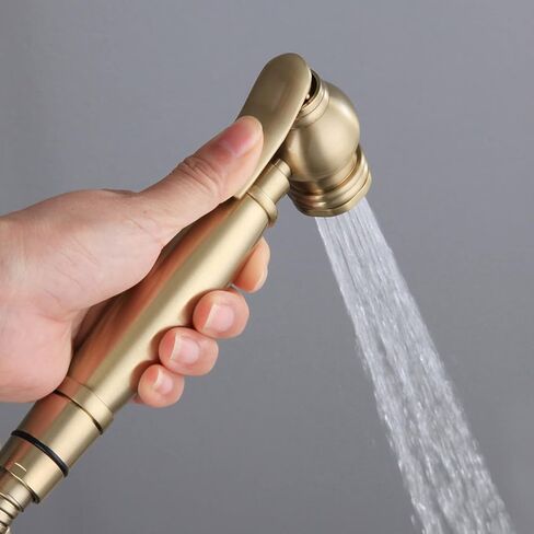 HandheldSprayer for Toilet Brass Portable Baby Cloth Diaper Sprayer Brushed GoldFaucet withHose, for Feminine Wash, Pet Washing, Easy to Install,B(B) in Saudi Arabia