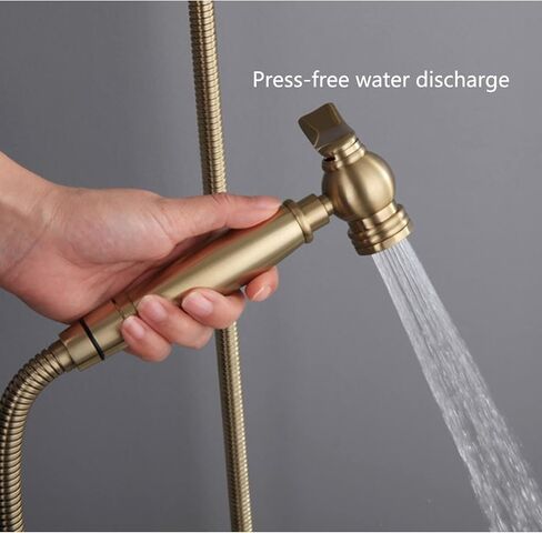 HandheldSprayer for Toilet Brass Portable Baby Cloth Diaper Sprayer Brushed GoldFaucet withHose, for Feminine Wash, Pet Washing, Easy to Install,B(B) in Saudi Arabia