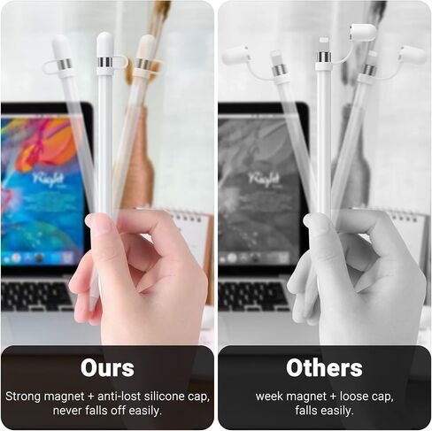 for Apple Pencil Cap 1st Generation Magnetic iPencil Replacement for Apple Pen Top Stylus Cover AntiFall Silicone Holder for iPad Pro 10.5" 12.9" 9.7" for iPad A16 11 10 9 8 7 6 Air 3 Mini 5th in Saudi Arabia