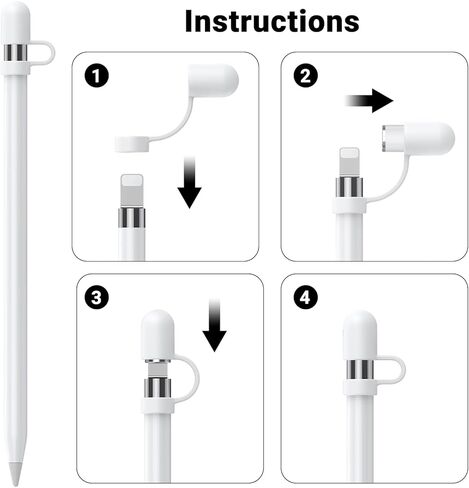 for Apple Pencil Cap 1st Generation Magnetic iPencil Replacement for Apple Pen Top Stylus Cover AntiFall Silicone Holder for iPad Pro 10.5" 12.9" 9.7" for iPad A16 11 10 9 8 7 6 Air 3 Mini 5th in Saudi Arabia