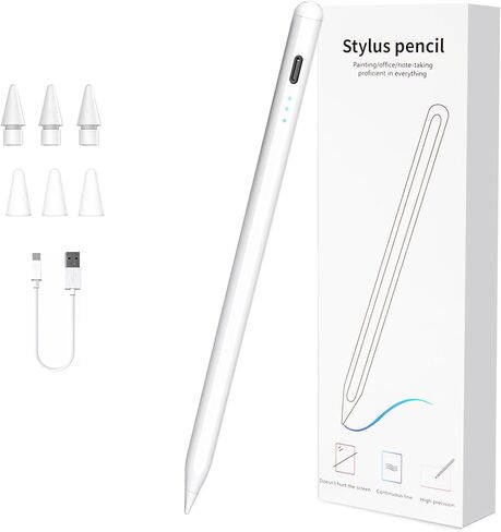 Stylus Pen for iPad 2018-2025, 13 Mins Fast Charging Magnetic Pencil (3X Fast Charge) with Tilt Sensitivity & Palm Rejection for iPad 6-8/9/10/11, Air 3/4/5/M2/M3, Mini 5/6/7, Pro 11/12.9/M4/M5 in Saudi Arabia