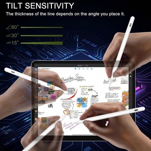 Stylus Pen for iPad 2018-2025, 13 Mins Fast Charging Magnetic Pencil (3X Fast Charge) with Tilt Sensitivity & Palm Rejection for iPad 6-8/9/10/11, Air 3/4/5/M2/M3, Mini 5/6/7, Pro 11/12.9/M4/M5 in Saudi Arabia