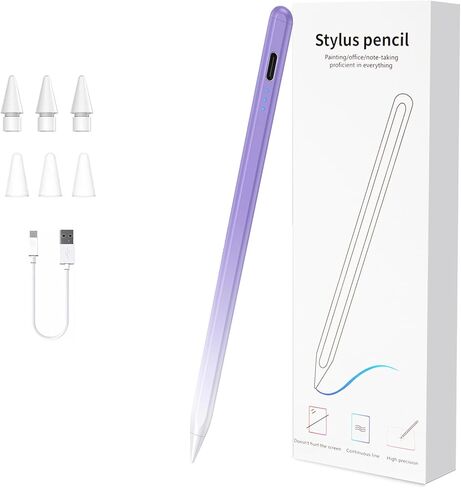 Stylus Pen for iPad 2018-2025, 13 Mins Fast Charging Magnetic Pencil (3X Fast Charge) with Tilt Sensitivity & Palm Rejection for iPad 6-8/9/10/11, Air 3/4/5/M2/M3, Mini 5/6/7, Pro 11/12.9/M4/M5 in Saudi Arabia